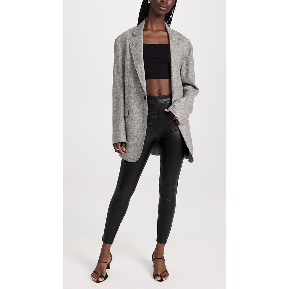 NWT Spanx II Ankle Skinny Luxe Black Faux Leather Pant Women’s Sz Small Petite